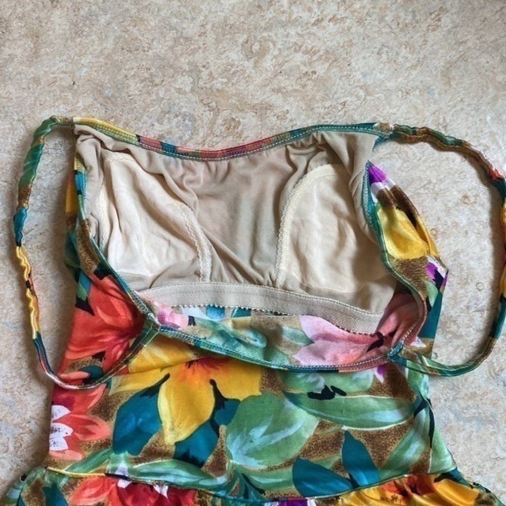 GABAR RETRO BATHING SUIT 70s/80s Small floral Made in USA - Picture 6 of 12